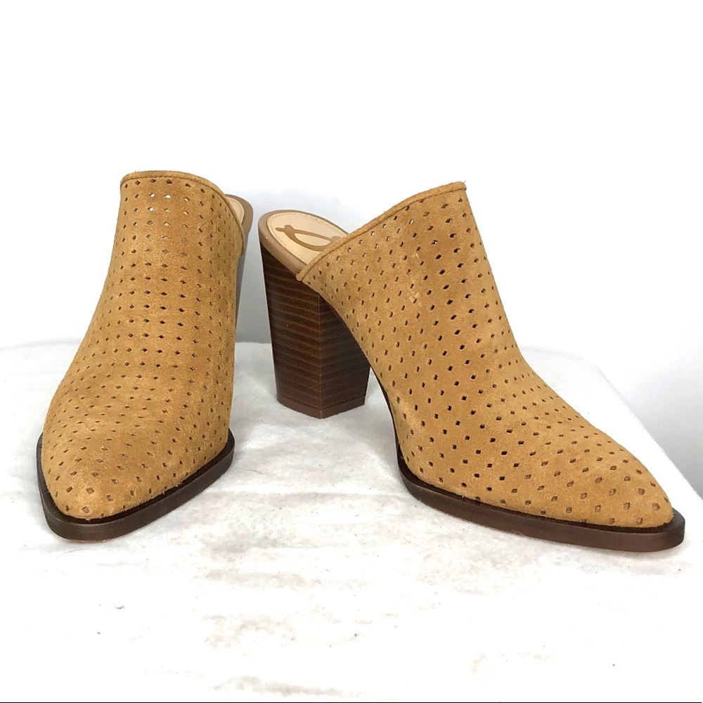 NWOT SAM EDELMAN Tan suede mules | Sz 7